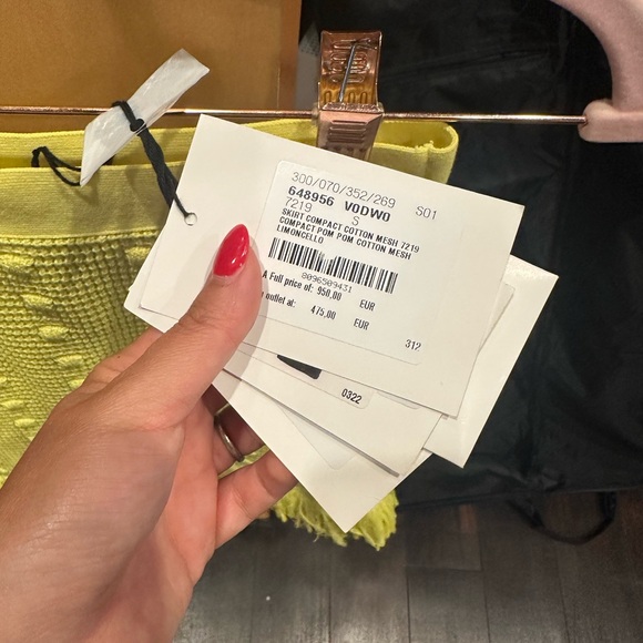 Bottega Veneta Yellow Ruffled Pencil Skirt - Picture 6 of 6